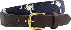 img 3 attached to 🌴 Exquisite Palmetto Needlepoint Leather Accessories: Charleston Belt Collection for Women's Belts