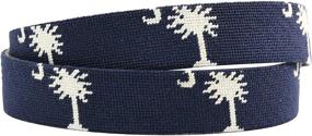 img 2 attached to 🌴 Exquisite Palmetto Needlepoint Leather Accessories: Charleston Belt Collection for Women's Belts