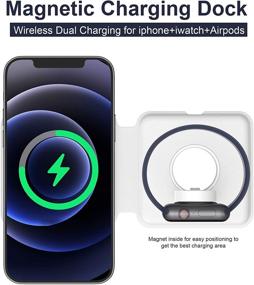 img 3 attached to 🔌 2021 Mag-Safe Wireless Charging Station: 2 in 1 Foldable Charger - Fast 15W Charge for iPhone 12/11/XR, AirPods Pro, iWatch