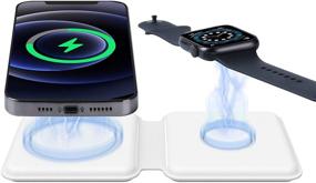 img 4 attached to 🔌 2021 Mag-Safe Wireless Charging Station: 2 in 1 Foldable Charger - Fast 15W Charge for iPhone 12/11/XR, AirPods Pro, iWatch