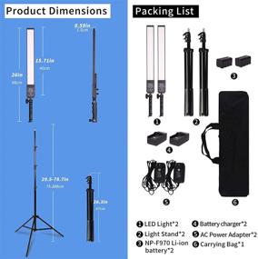 img 2 attached to GSKAIWEN светодиодный видеооформительный светильник, питаемый от батареи, портативный ручной стержень, регулируемый фотостудийный набор света 💡 с аккумулятором NP-970 Li-ion и подставкой для портретов, YouTube и видеосъемки на открытом воздухе - 2800K-5500K.