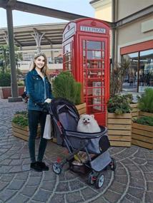 img 2 attached to Premium Pet Cart: 2-in-1 Dog Stroller & Cart | Lightweight, Foldable, and Easy to Assemble | 360° Rotating Front Wheel with Brakes | Ideal for Outings | Max Load 55LB