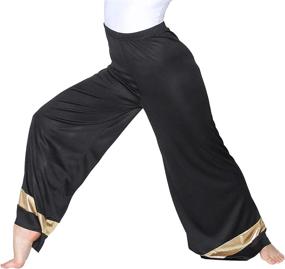 img 2 attached to Danzcue Praise Palazzo Black Gold S M Adult Sports & Fitness