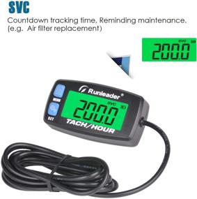 img 2 attached to Runleader Digital Hour Meter & Maintenance Reminder Tachometer for Riding Lawn Mower, Tractor, Generator, Chainsaws, Marine, ATV, Motorcycle, Snowmobile, Compressor and Gas Powered Equipment (Button-BU)
