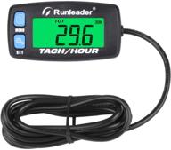 runleader digital hour meter & maintenance reminder tachometer for riding lawn mower, tractor, generator, chainsaws, marine, atv, motorcycle, snowmobile, compressor and gas powered equipment (button-bu) logo