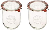🥖 weck tulip jars 1 liter - large sourdough starter jars - wide mouth tulip jar for canning and storage - set of 2 sourdough jars (jars with glass lids) logo