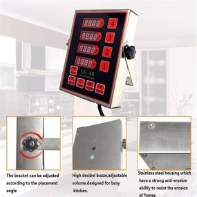 img 3 attached to 🕒 Li Bai 4-Channel Commercial Kitchen Timer - Multi-Function Digital Timer with Loud Alarm, 4 Events, Adjustable Cooking Reminder - Stainless Steel, 110V - Ideal for Home Kitchen & Restaurants