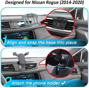 img 3 attached to AYADA Phone Holder for Nissan Rogue, Gravity Auto Lock Phone Mount with Stable Upgrade Design, Easy Installation - Compatible with Rogue Accessories Sport S SV SL 2014-2020