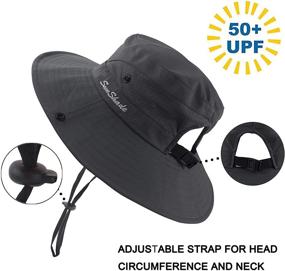 img 1 attached to Stay Stylish and Protected: Women's Summer Mesh Wide Brim Sun Hat with Ponytail Hole