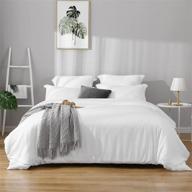 🛏️ king size duvet covers - premium soft and breathable bedding set for king comforter - microfiber 3 piece duvet cover set with zipper closure and 2 pillow shams (white) logo