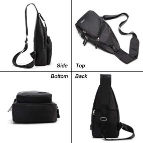 img 2 attached to 👜 Water-Resistant Men's Sling Bag: Shoulder Chest Crossbody Bags with USB Charging Port