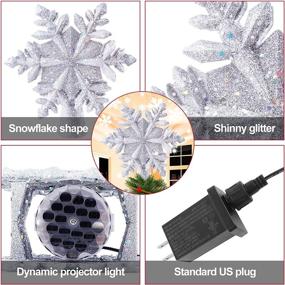 img 2 attached to 🎄 LED Snowflake Projector with Rotating Lighted Star Tree Topper - 3D Lighting Flashing Christmas Tree Toppers, Perfect for Indoor Christmas Decoration