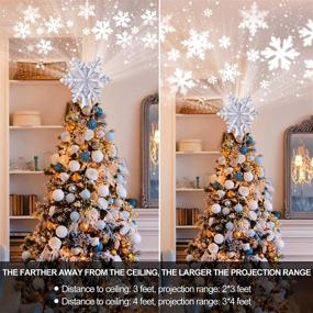 img 3 attached to 🎄 LED Snowflake Projector with Rotating Lighted Star Tree Topper - 3D Lighting Flashing Christmas Tree Toppers, Perfect for Indoor Christmas Decoration