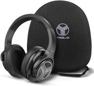 🎧 treblab z2: over ear workout headphones with microphone, bluetooth 5.0, active noise cancelling (anc), 35h battery life - black (renewed) logo
