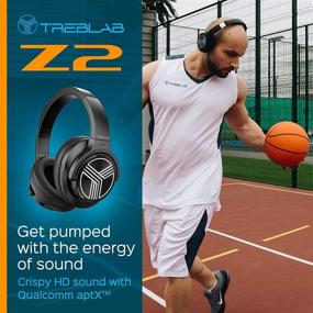 img 1 attached to 🎧 TREBLAB Z2: Over Ear Workout Headphones with Microphone, Bluetooth 5.0, Active Noise Cancelling (ANC), 35H Battery Life - Black (Renewed)