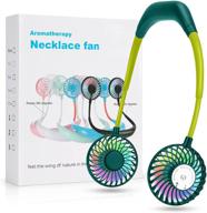 🌬️ stay cool and comfortable anywhere with rifny portable neck fan - 360 degree rotatable, 3 speeds, hands-free wearable led fan for office, room, and outdoor summer cooling (green) логотип