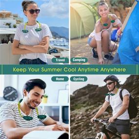 img 1 attached to 🌬️ Stay Cool and Comfortable Anywhere with RIFNY Portable Neck Fan - 360 Degree Rotatable, 3 Speeds, Hands-Free Wearable LED Fan for Office, Room, and Outdoor Summer Cooling (Green)