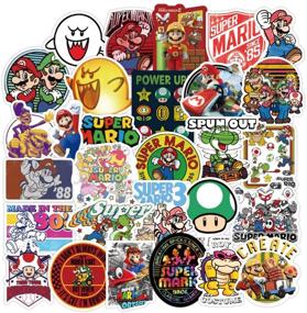 img 4 attached to 🎮 Super Mario Bros Waterproof Stickers Pack - Laptop, Water Bottles, Skateboard, Snowboard, Car, Bicycle, Luggage Decals - Set of 50+