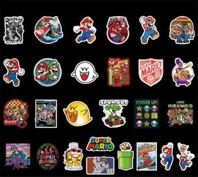 img 1 attached to 🎮 Super Mario Bros Waterproof Stickers Pack - Laptop, Water Bottles, Skateboard, Snowboard, Car, Bicycle, Luggage Decals - Set of 50+