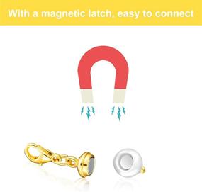 img 2 attached to 🔒 18 Magnetic Jewelry Clasps - Locking Lobster Clasp, Necklace and Bracelet Closure with Bracelet Extender, Round Artificial Pearl Locking Clasp for Jewelry Making