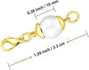 img 3 attached to 🔒 18 Magnetic Jewelry Clasps - Locking Lobster Clasp, Necklace and Bracelet Closure with Bracelet Extender, Round Artificial Pearl Locking Clasp for Jewelry Making