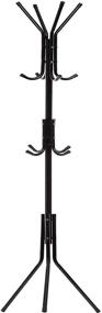 img 4 attached to Black Metal Coat Rack Stand - Stylish Hall Tree Entry-Way Furniture for Hanging Jackets, Purses, Hats, and More - Home/Office Floor Hanger with 12 Hooks