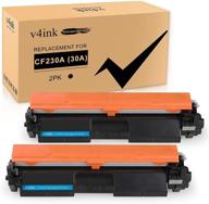 🖨️ v4ink 2pk hp 30a toner cartridge replacement - compatible with cf230a - black ink with chip - for hp pro mfp m227 & m203 printers logo