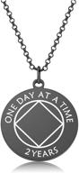 🌱 recovery necklace for na gift - yearly reminder, one day at a time, 12 steps, sober gift, new beginnings logo