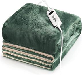 img 4 attached to 🔌 Truejo Electric Heated Blanket, 50x60 inches, 10 Heat Levels, 9 Timer Options, Auto Shut-off, Reversible Flannel and Sherpa Layers, Overheat Protection for Home Office