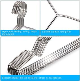 img 3 attached to Stainless Steel Coat Hangers - 40 Pack Metal Wire, Heavy Duty & Ultra Thin - Space Saving Clothes Hangers