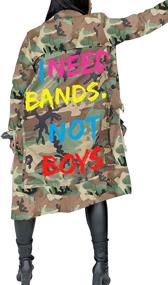 img 3 attached to DINGANG Mid Length Fashion Camouflage Outerwear Women's Clothing