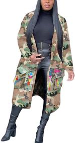 img 4 attached to DINGANG Mid Length Fashion Camouflage Outerwear Women's Clothing