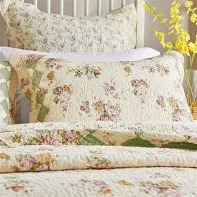 img 2 attached to Greenland Home Bliss Full/Queen Ivory Patchwork Quilt Set - 100% Cotton Authentic Bedding