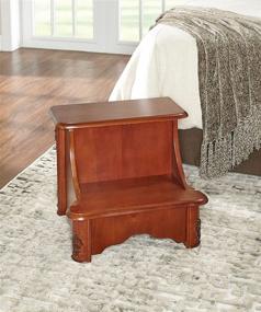 img 1 attached to 🛏️ Mahogany Bed Step with Storage by Powell Woodbury