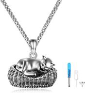 onefinity sterling silver cat/dog keepsake urn necklace for ashes - pet memorial pendant jewelry gift for women and men logo