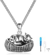 onefinity sterling silver cat/dog keepsake urn necklace for ashes - pet memorial pendant jewelry gift for women and men логотип