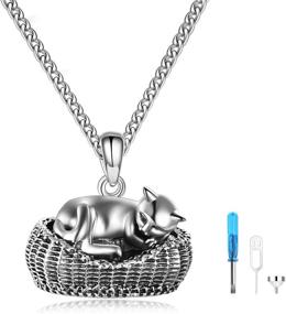 img 4 attached to ONEFINITY Sterling Silver Cat/Dog Keepsake Urn Necklace for Ashes - Pet Memorial Pendant Jewelry Gift for Women and Men