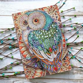 img 3 attached to Diamond Painting Cover Notebook: Owl-themed 5D DIY Diamond Art Diary & Planner for Creative 🦉 Journaling and Sketching – A5 Faux Leather Blank Sketchbook with 50 Pages/25 Sheets for Travel (Owl-13)