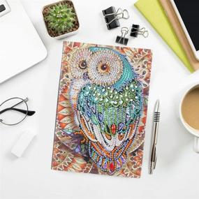 img 2 attached to Diamond Painting Cover Notebook: Owl-themed 5D DIY Diamond Art Diary & Planner for Creative 🦉 Journaling and Sketching – A5 Faux Leather Blank Sketchbook with 50 Pages/25 Sheets for Travel (Owl-13)