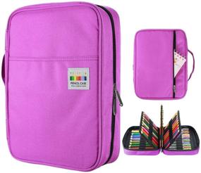 img 4 attached to 🖍️ YOUSHARES 220 Slots Colored Pencil Case with 145 Slots for Gel Pens - Handy Multilayer Organizer Holder for Coloring, Glitter Gel Pens, Refills, and Colored Pencils in Purple
