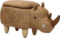 🦏 critter sitters brown 15" seat height animal rhino-faux leather look-durable legs-storage ottoman: ideal nursery, bedroom, playroom & living room decor logo