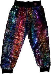 img 1 attached to JoJo Siwa Rainbow Flip Sequin Jogger Pants for Girls