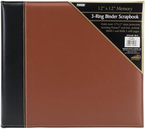 img 1 attached to 📔 Pioneer 12x12 2-Tone Cover Scrapbook Binder - Black/Brown