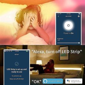 img 1 attached to 🎉 Colorful 65.6ft WiFi Smart LED Strip Lights - Sync with Music, Alexa, and Google Assistant for Bedroom and Party