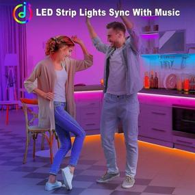 img 2 attached to 🎉 Colorful 65.6ft WiFi Smart LED Strip Lights - Sync with Music, Alexa, and Google Assistant for Bedroom and Party