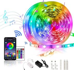 img 4 attached to 🎉 Colorful 65.6ft WiFi Smart LED Strip Lights - Sync with Music, Alexa, and Google Assistant for Bedroom and Party