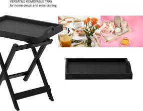 img 1 attached to 🏠 Luxurious Home Decoration Display and Accent Table in Black with Detachable Tray Top