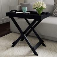 🏠 luxurious home decoration display and accent table in black with detachable tray top логотип
