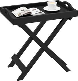 img 3 attached to 🏠 Luxurious Home Decoration Display and Accent Table in Black with Detachable Tray Top