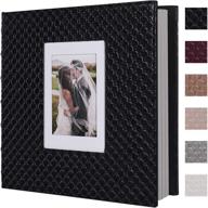 📸 recutms scrapbook photo album: handmade diy 60-page black leather cover for 4x6, 5x7, 8x10 photos - perfect for weddings, birthdays, and family memories логотип